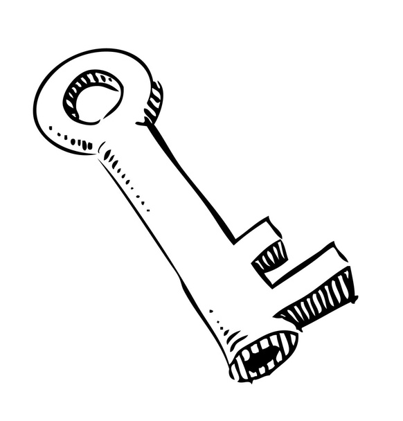 Key icon. Sketch vector illustration - Vektor, Bild