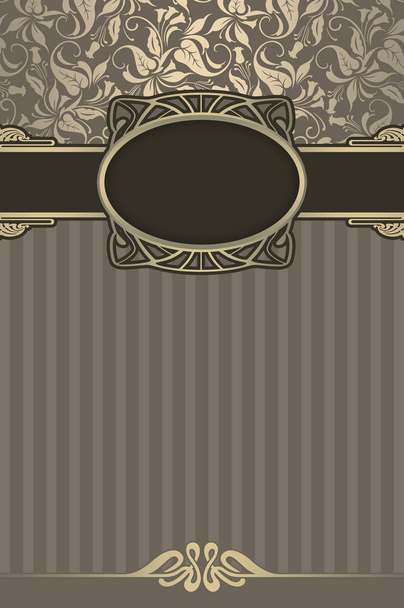 Decorative vintage background with frame and floral patterns. - Foto, immagini