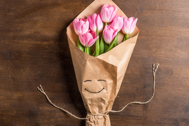 różowe tulipany bukiet - Zdjęcie, obraz