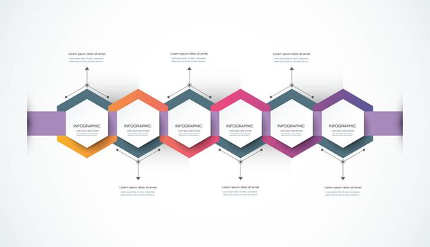 Vector infographics timeline design template - Vektör, Görsel