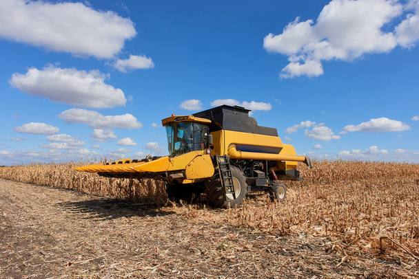harvest field combine harvester corn crop agricultural technology - Photo, Image
