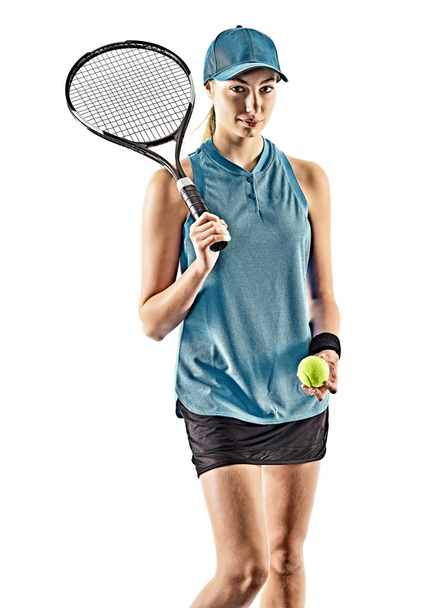 tennis woman isolated silhouette - Fotografie, Obrázek