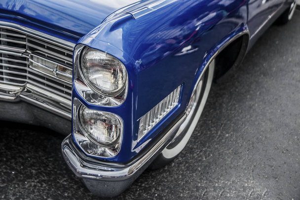blue retro Cadillac car - Photo, image