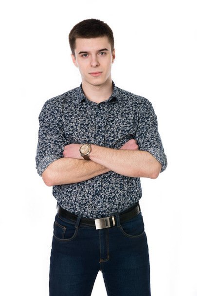 Portrait of a thoughtful young man in shirt - Zdjęcie, obraz