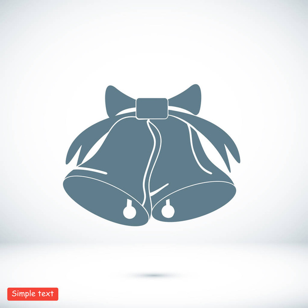 bells with bow icon  - Vector, Image