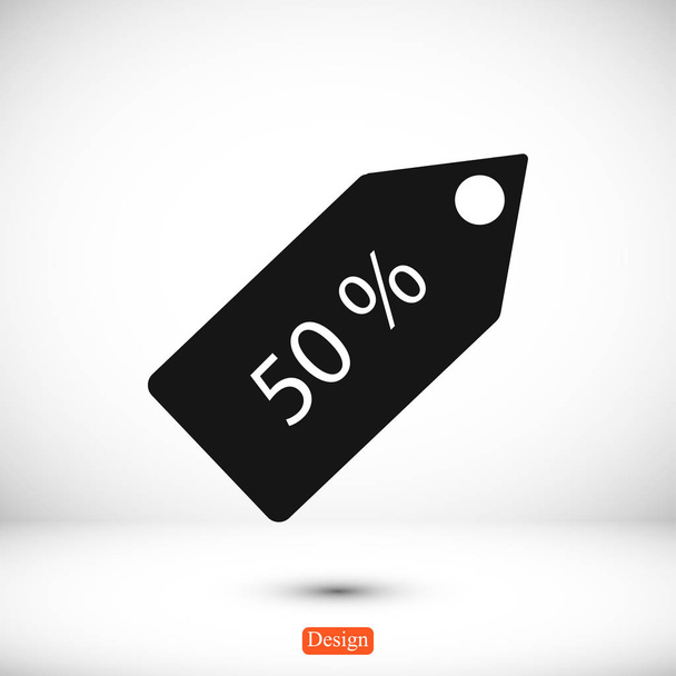 50 % tag icon - Vector, Image
