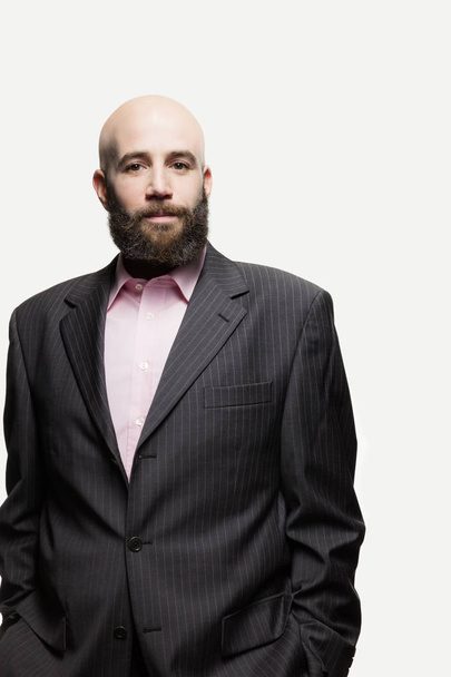 Young bald man with a beard - Фото, зображення