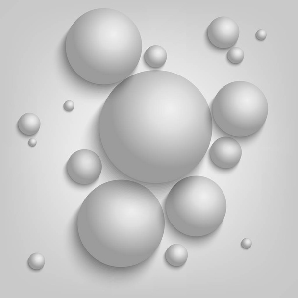 Fondo abstracto con plantilla de bolas grises
 - Vector, Imagen