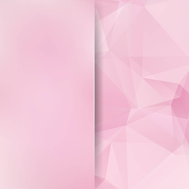 Geometric pattern, polygon triangles vector background in pink tones. Blur background with glass. Illustration pattern - Vector, Image