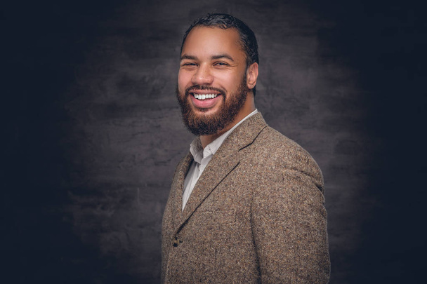 Bearded black man in a wool suit - Photo, Image