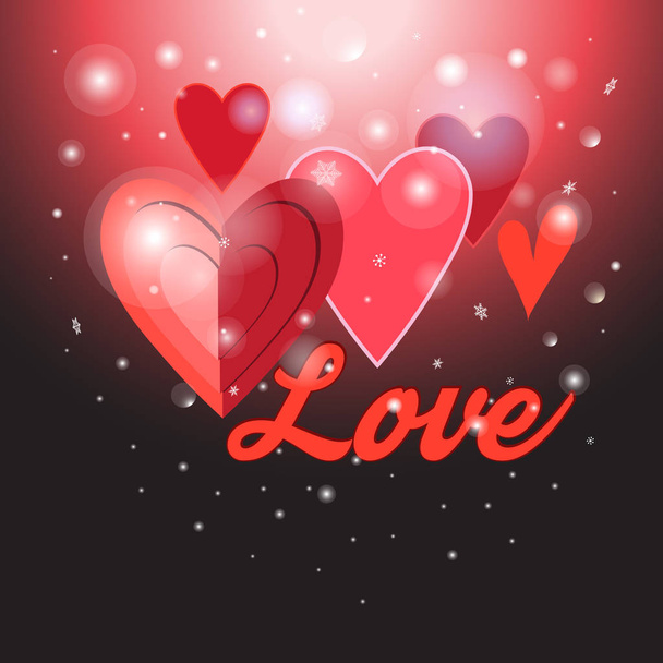 Greeting background with hearts - Vector, imagen