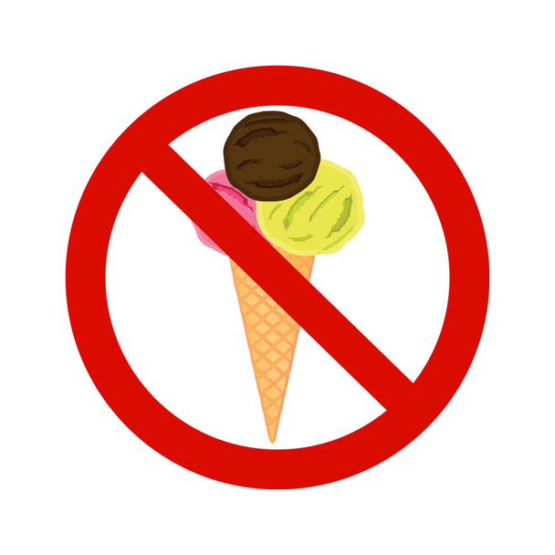 ベクトルを禁じる標識"いいえアイス クリーム" - ベクター画像