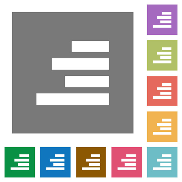 Texte aligner les icônes plates carrées droites
 - Vecteur, image