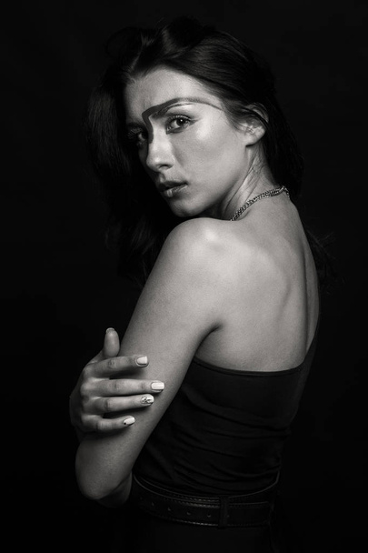 black and white portrait of a woman - Foto, immagini