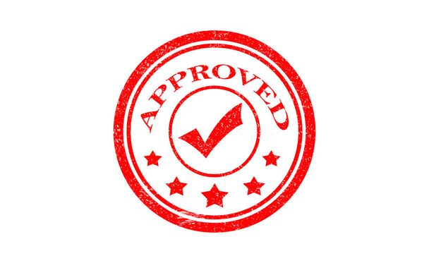 approved. stamp. red round grunge approved sign. - Photo, Image