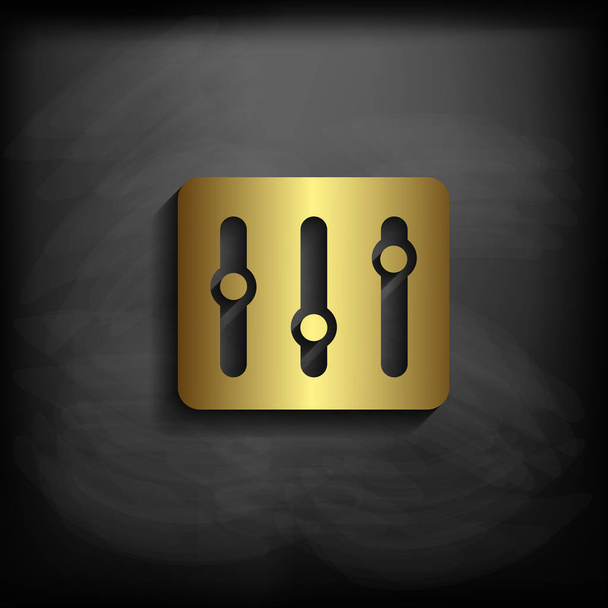 Equalizer sign icon gold color with long shadow,vector EPS10 ill - Διάνυσμα, εικόνα