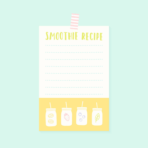 Smoothie recipe card. - Вектор,изображение
