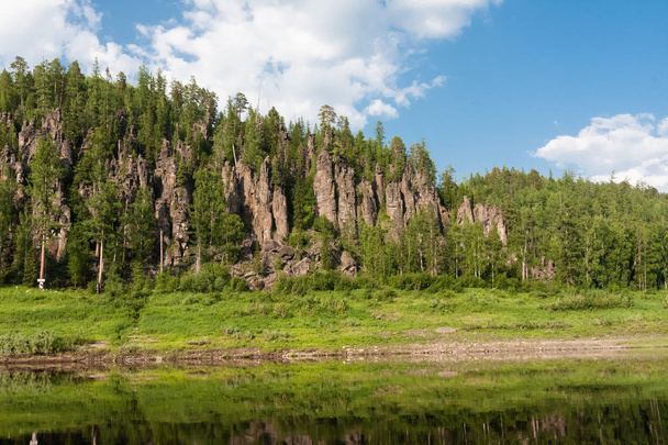 Grote rivier van Oost-Siberië. Tunguska. Krasnojarsk regio. - Foto, afbeelding