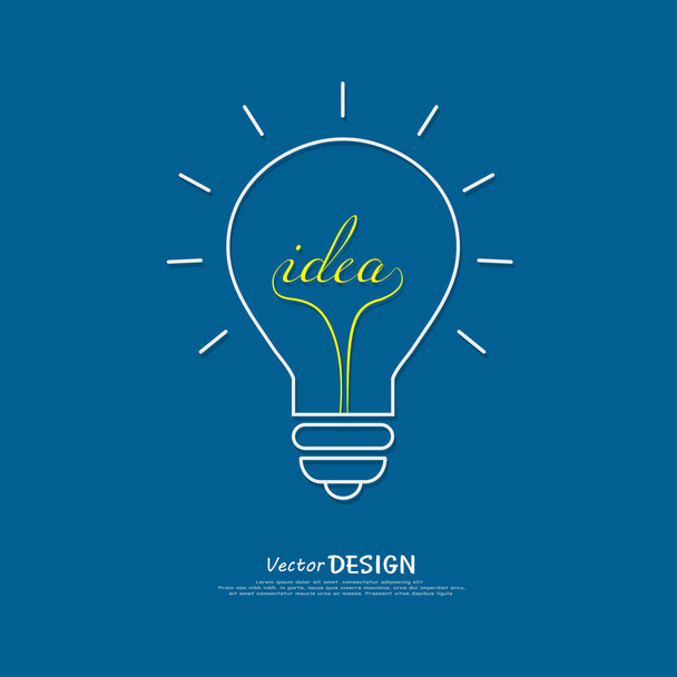 Bulb light idea on blue background .the concept is big ideas ins - Vector, afbeelding