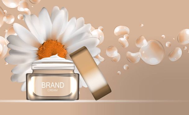Face Cream Bottle Tube Template for Ads or Magazine Background. - Vector, Image
