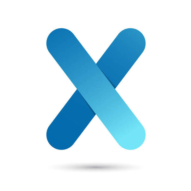 Letter x with blue color on white background - Вектор, зображення
