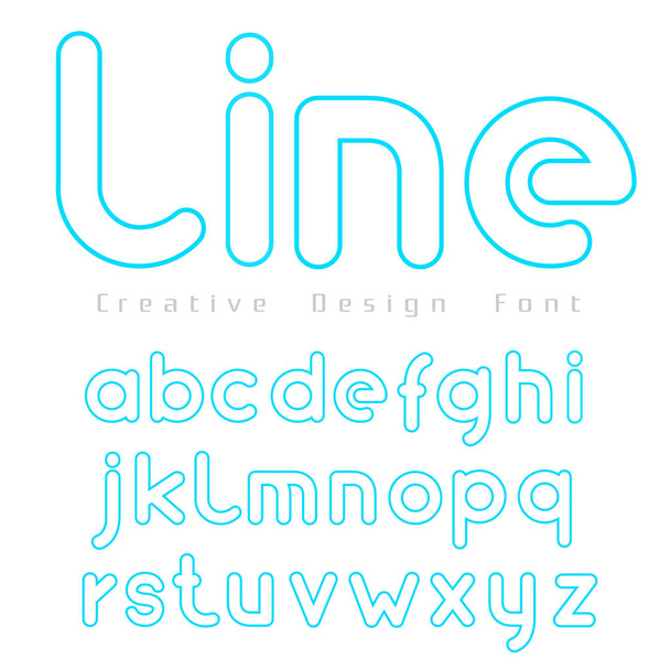 font set vector with outline Blue Color on white background for  - Vektor, Bild