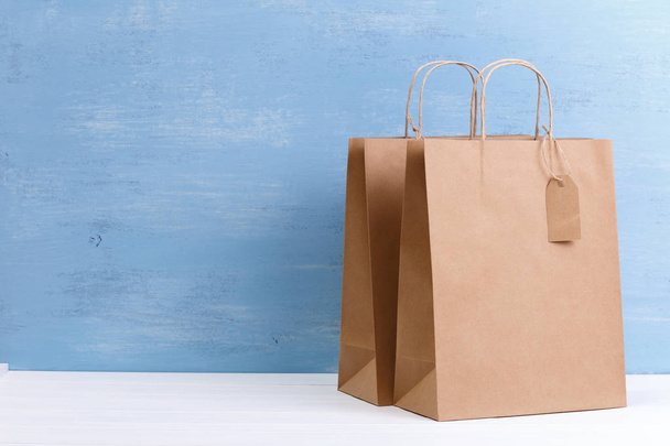 Mockup of blank shopping bags. Sale concept. - Photo, image