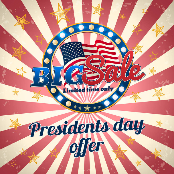 President's day offer. Promotional banner. Vector template. - Vector, Image