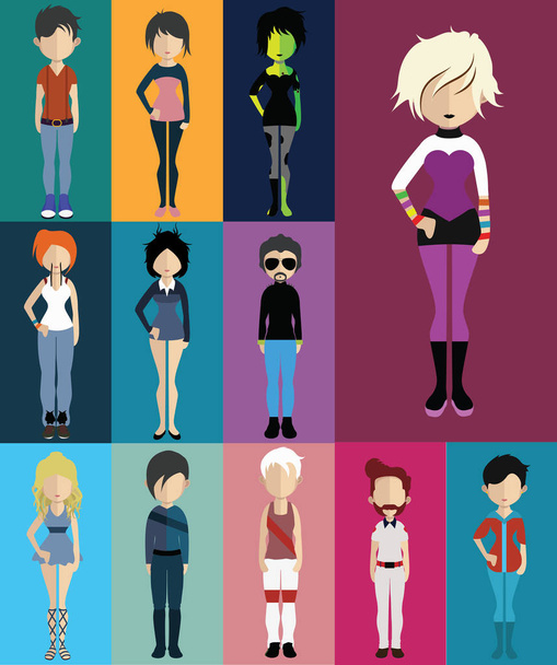 different male and female characters - Vector, Image