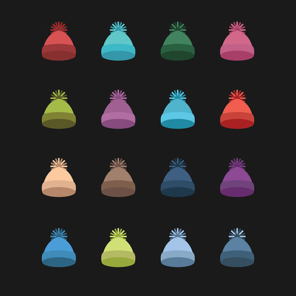 набор различных красочных шляп
  - Вектор,изображение