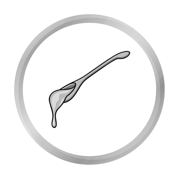 Spoon of honey icon in monochrome style isolated on white background. Apiary symbol stock vector illustration - Vetor, Imagem