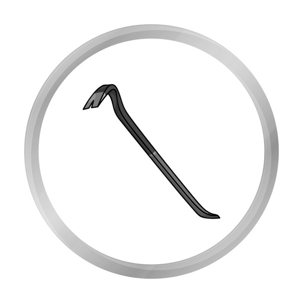 Crowbar icon in monochrome style isolated on white background. Crime symbol stock vector illustration. - Vector, Imagen