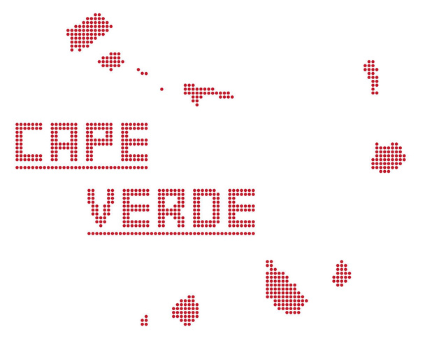 Cape Verde Afrika nokta harita - Vektör, Görsel