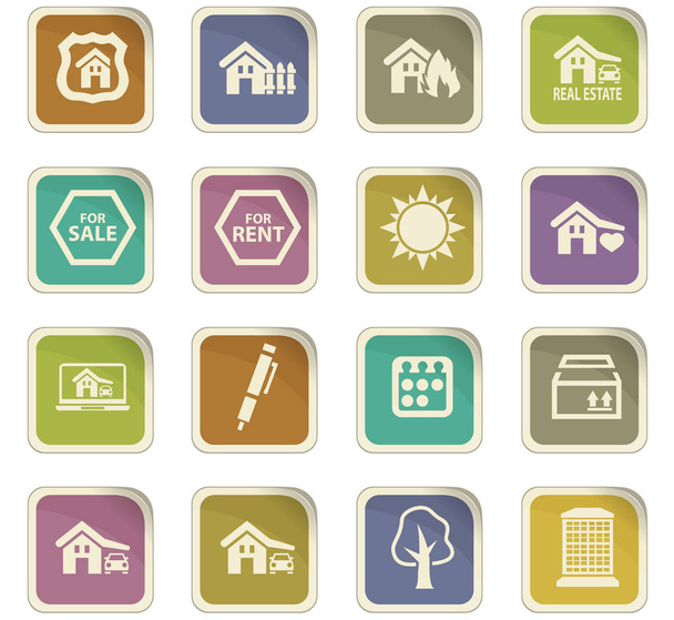 conjunto de iconos inmobiliarios - Vector, Imagen