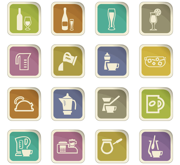 Utensils for the preparation of beverages icons - Вектор, зображення