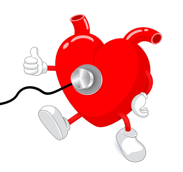caractère cardiaque avec stéthoscope
.  - Vecteur, image