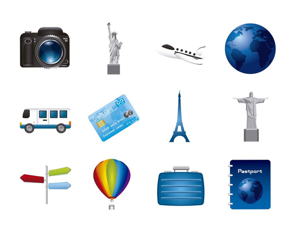 travel icons - Vector, Image