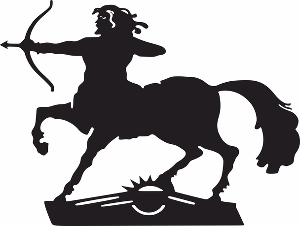 Silhouette centaur with a bow - Vector, Image