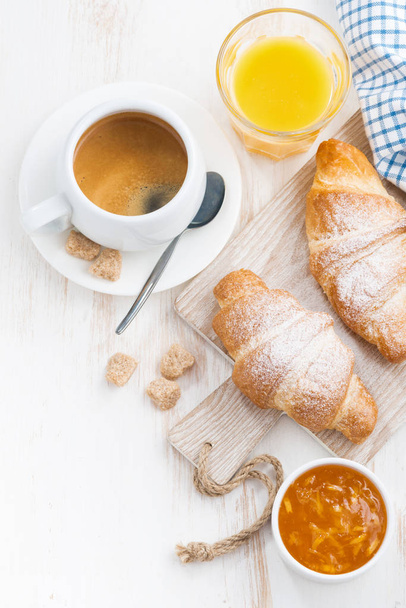 traditional breakfast with fresh croissants  - Fotó, kép