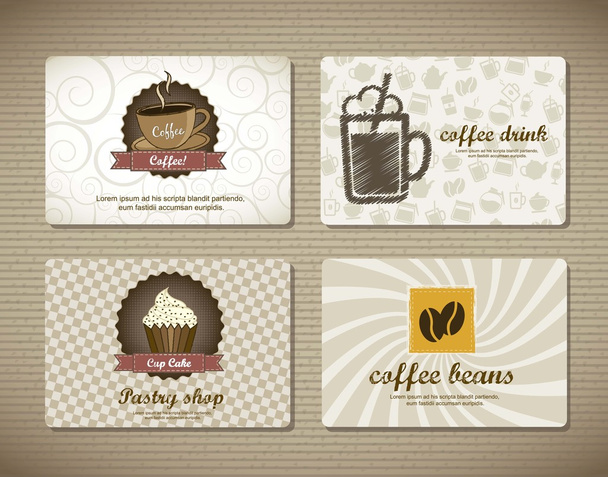 tarjetas de café
 - Vector, Imagen