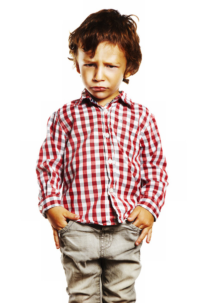 Angry child with hands in pockets - Foto, Bild