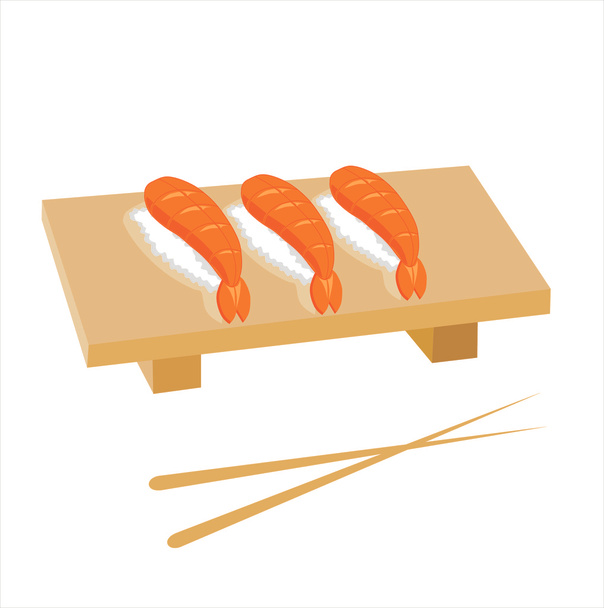 σούσι και κινεζική μπαστούνια - Διάνυσμα, εικόνα