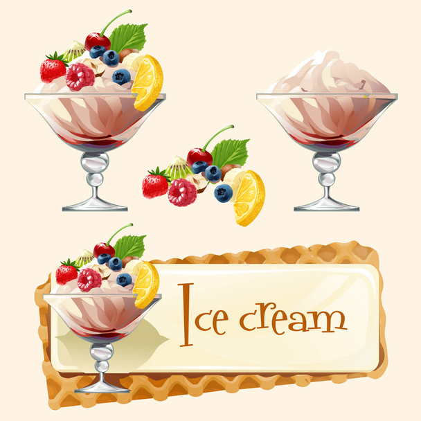 Banner vectorial con helado
 - Vector, imagen