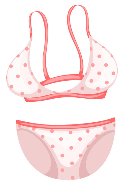 Bikini with pink polka dots - Vecteur, image