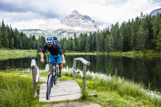 Mountain biking in Dolomites - Photo, Image