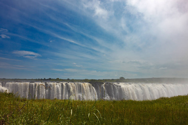 The drop of water on the Victoria Falls on the African river Zam - Photo, Image