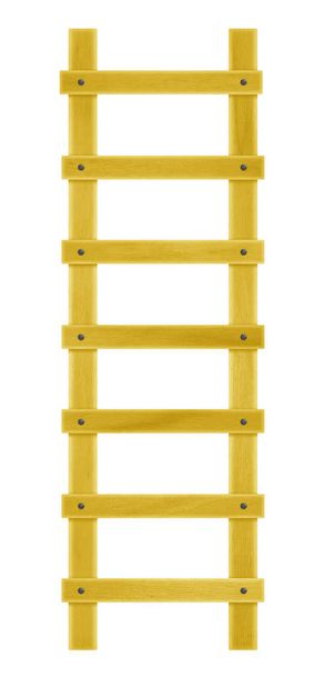 Wooden step ladder - yellow - Fotoğraf, Görsel