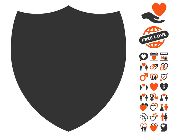 Shield Icon with Dating Bonus - Vector, imagen