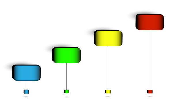      Infographic achtergrond. Vijf kleurrijke frames met lege plaatsen. 3d vector. Vector-elementen voor de infographic - Vector, afbeelding