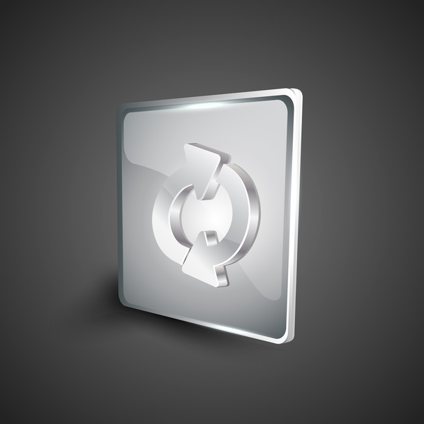 Glossy 3D web 2.0 refresh symbol icon set. EPS 10. - Vector, imagen